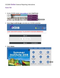 OCDSB ONLINE Violence Reporting Instructions