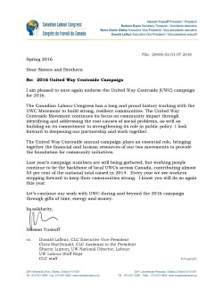 CLC United Way Endorsement